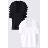 Blayn Jeans Erkek 10'lu Tişört Seti %100 Pamuk Basic Regular Fit Bisiklet Yaka Düz Renk Günlük T-Shirt - Beyaz