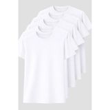 Blayn Jeans Erkek 5'li Tişört Seti %100 Pamuk Basic Regular Fit Bisiklet Yaka Düz Renk Günlük T-Shirt - Beyaz - 3XL