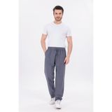 blayn jeans Erkek Antrasit Gri Jogger Pantolon – Lastikli Bağcıklı %100 Pamuk Keten Baggy Rahat Günlük Pantolon