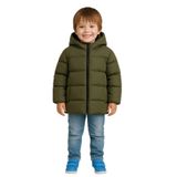 blayn jeans Erkek Çocuk Kapşonlu Montİçi Polarlı Su Ve Rüzgara Dayanıklı Haki 3-4 Yaş