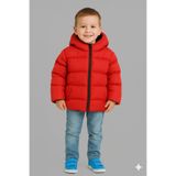 blayn jeans Erkek Çocuk Kapşonlu Montİçi Polarlı Su Ve Rüzgara Dayanıklı Kırmızı 4-5 Yaş