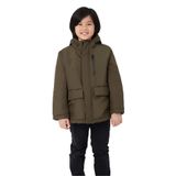 blayn jeans Erkek Çocuk Kürklü Su Ve Rüzgar Geçirmez Kapüşonlu Kışlık Mont & Kaban & Parka Haki 6-7 Yaş