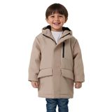 blayn jeans Erkek Çocuk Kürklü Su Ve Rüzgar Geçirmez Kapüşonlu Kışlık Mont & Kaban & Parka Krem 4-5 Yaş