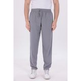 Blayn Jeans Erkek Gri Jogger Pantolon Beli Lastikli Bağcıklı %100 Pamuk Keten Baggy Rahat Günlük Pantolon - 5XL
