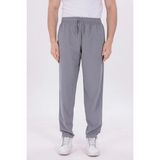 Blayn Jeans Erkek Gri Jogger Pantolon Beli Lastikli Bağcıklı %100 Pamuk Keten Baggy Rahat Günlük Pantolon - XL