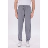 blayn jeans Erkek Gri Jogger Pantolon Beli Lastikli Bağcıklı %100 Pamuk Keten Baggy Rahat Günlük Pantolon