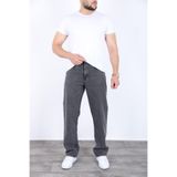 blayn jeans Erkek Koyu Gri Baggy Kot Pantolon - Geniş Kalıp Günlük Rahat Denim Jean Koyu Gri 31