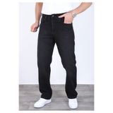 blayn jeans Erkek Mat Siyah Baggy Kot Pantolon - Geniş Kalıp Günlük Rahat Denim Jean