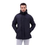 blayn jeans Erkek Polarlı Kürklü Su Ve Rüzgar Geçirmez Kapüşonlu Kışlık Mont & Kaban & Parka Lacivert 2XL