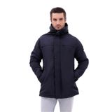 blayn jeans Erkek Polarlı Kürklü Su Ve Rüzgar Geçirmez Kapüşonlu Kışlık Mont & Kaban & Parka Lacivert XL
