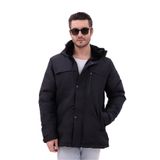 blayn jeans Erkek Polarlı Kürklü Su Ve Rüzgar Geçirmez Kapüşonlu Kışlık Mont & Kaban & Parka Siyah M