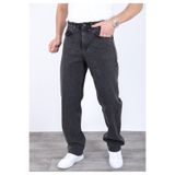 blayn jeans Erkek Siyah Baggy Kot Pantolon - Geniş Kalıp Günlük Rahat Denim Jean