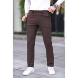 blayn jeans Erkek Slim Fit Keten Pantolon – Esnek Kumaş Şık & Günlük Model Kahverengi 32
