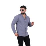 blayn jeans Erkek Uzun Kollu keten görünümlü Gömlek Oversize Kalıp Gri M