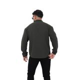 blayn jeans Erkek Uzun Kollu keten görünümlü Gömlek Oversize Kalıp Haki XL