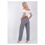 Blayn Jeans Kadın Cepli Bağcıklı Salaş Baggy Pantolon, Gri, S Beden