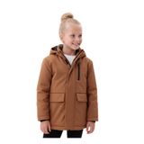 blayn jeans Kız Çocuk Taba Kürklü Su Ve Rüzgar Geçirmez Kapüşonlu Kışlık Mont & Kaban & Parka Taba 12-13 Yaş