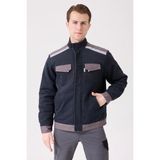 Blaze Kışlık Mont Soğuk Hava Koşullarına Dayanıklı Iş Tipi Dış Giyim - Lacivert - Gri - 4XL