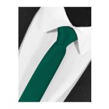BLC Basic Line Co. Ekstra Ince Çam Yeşili Renk Düz Slim Fit 4 Cm Genişliğinde Kravat Mendil Seti Slim Fit Dar