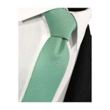 BLC Basic Line Co. Mint Yeşili Renk Armürlü Kravat Mendil Seti 6 cm
