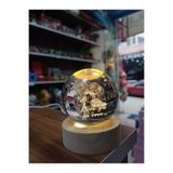 BlcBoutique Sevgililer Günü Hediyesi 3D Cam Küre Işıklı Romantik Gece Lambası