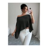 blck & premium Ayrobin Kumaş Pelerin Bluz Tshirt Usa Trends -DO200526