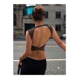 blck & premium Sırt Dekolteli Extra Soft Kumaş 🧸 Casual / Beach Crop Bluz Acı Kahve -DO433563