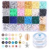 Blelsa 24 Yuvalı Boncuk Bilezik Yapımı Seti Takı Yapımı İçin Kutu Boncuklar El Yapımı DIY Bilezikler ve Çok renkli
