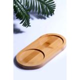Blender Brand Bambu Doğal 2 Bölmeli Yağdanlık Altlığı 23x12 Cm