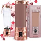 Blendygo 3 Portatif Blender, Blender, Kişisel Blender, 550 Ml, Smoothie Maker, Blender Smoothie Maker, Kablosuz, Buz ve Meyveyi Kırar, Bpa Içermez, Pulsemotion ve Blendpro (Gül Altın)