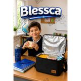 Blessca Termal Çanta Beslenme Çantası Isı Yalıtımlı Kız Erkek Çocuk Okul Yemek Taşıma Termoslu Soğutucu Soğuk Tutan Kamp Termos 7,5 Litre Siyah
