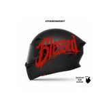 Blessed Kask Sticker – Motor Kaskı İçin Premium Yazı Kaligrafik Sticker Kırmızı