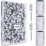 BLESWIN 200 adet çivi zımpara bandı, 180 Grit Zebra zımpara bandı, tırnak matkabı için ince kum zımpara bantları, 3/32 inç tırnak zımpara ucu, doğal, jel tırnak, kum bandı 180 kum seti, manikür ve pedikür