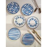 Bleu Fleur 6Lı Pasta Tabağı Seti- 19 Cm.
