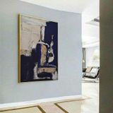 Bleu Marine Yağlı Boya Dokulu Tablo 50X70 Gümüş Çerçeveli