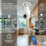 Blic Akıllı Ampul Kamera 1080P Full Hd | 355° Panoramik Görüş, Wifi, Gece Görüşlü Güvenlik Kamerası - Beyaz