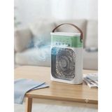 Blic Aura Akse 5 Başlıklı Püskürtme Masaüstü Air Cooler Fan - 600ML Su Hazneli, 3 Kademeli, 7 Renkli LED Işıklı Serinletici ve Nemlendirici - Beyaz