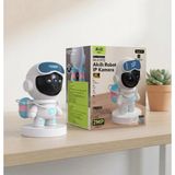 Blic Aura Akse Wi-Fi Ptz Akıllı Robot Ip Kamera - 4K Ultra Hd / 2mp Fhd Görünüm, Gece Görüşlü, Hareket Dedektörlü Bebek ve Güvenlik Kamerası - beyaz