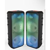 Blic Bls-49 Çift 8 Inç Subwoofer Kablosuz Bluetooth Karaoke Hoparlör Mikrofonsuz/mikrofonlu Uzaktan Kumandalı Işıklı Ses Sistemi