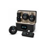 Blic BWC-05 Kablosuz İkili Yaka Mikrofonu Lightning Girişli Dijital Ekranlı 2.4G Canlı Yayın ve Video Kay