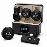 BLİC Bwc-05 Kablosuz İkili Yaka Mikrofonu Lightning Girişli Dijital Ekranlı 2.4g Canlı Yayın Ve Video Kayıt Mikrofonu
