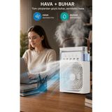 Blic BWFN10 Siyah Buzlu Vantilatör Mini Fan 5 Spreyli Su Püskürtmeli 600 ml Buhar Makinesi Nemlendirici Mini Klima - Beyaz