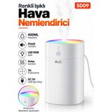 Blic SD09 400 ml Ultrasonik Hava Nemlendirici Beyaz – RGB LED Işıklı, USB 5V, 2W Mini Buhar Makinesi