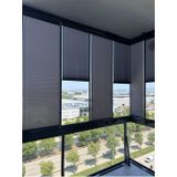 Blind-X Antrasit Plise Katlanır Cam Balkon Perdesi, Ofis Perdesi, Mutfak Perdesi, Salon Perdesi