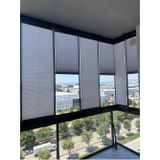 Blind-X Koyu Gri Plise Katlanır Cam Balkon Perdesi