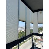 Blind-X Krem Plise Katlanır Cam Balkon Perdesi, Ofis Perdesi, Mutfak Perdesi, Salon Perdesi