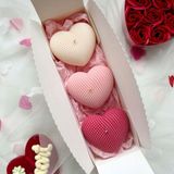 Bliss Beam Candle Decoration Sevgililer Günü 3'lü Kalp Mum Seti Soya Mum - 3 Adet
