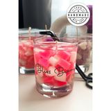 Bliss Beam Candle Decoration Zambak Kokulu El Yapımı Koyu Pembe Kalpli Dekorasyon Jel Mumu