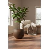 Bliss Dekoratif Modern Küre Saksı 27 Litre Beton Görünümlü Tasarım Plastik Çiçek Saksısı