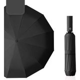 bliss umbrella 12 Telli Otomatik Şemsiye Ekstra Güçlü Dayanıklı Kauçuk Saplı - Siyah